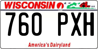 WI license plate 760PXH