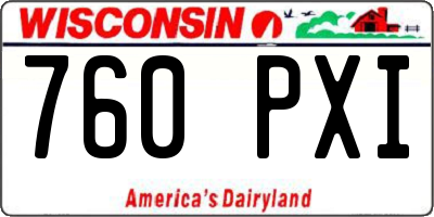 WI license plate 760PXI