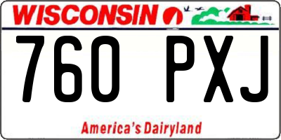 WI license plate 760PXJ