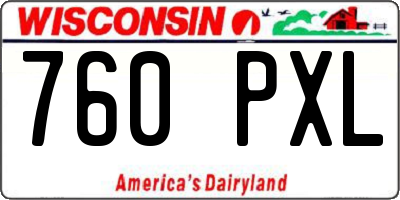 WI license plate 760PXL