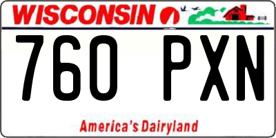 WI license plate 760PXN
