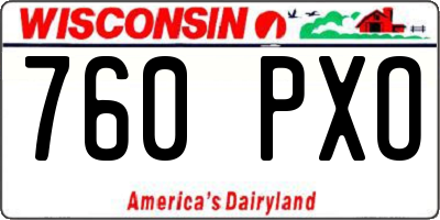 WI license plate 760PXO