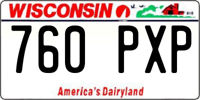 WI license plate 760PXP