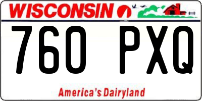 WI license plate 760PXQ