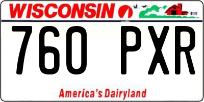 WI license plate 760PXR