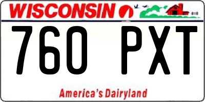 WI license plate 760PXT