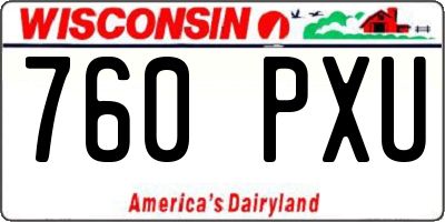 WI license plate 760PXU