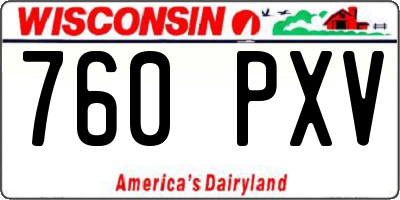 WI license plate 760PXV