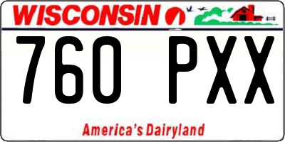 WI license plate 760PXX