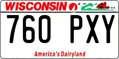 WI license plate 760PXY