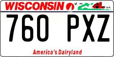 WI license plate 760PXZ