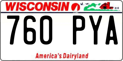 WI license plate 760PYA