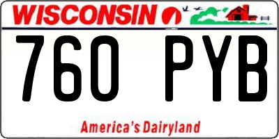 WI license plate 760PYB