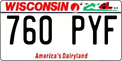 WI license plate 760PYF
