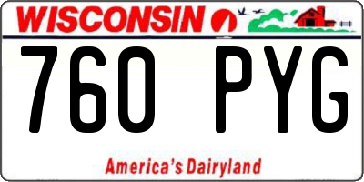 WI license plate 760PYG
