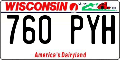 WI license plate 760PYH