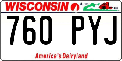 WI license plate 760PYJ