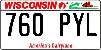 WI license plate 760PYL