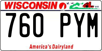 WI license plate 760PYM