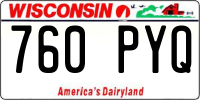 WI license plate 760PYQ