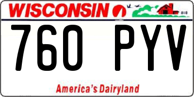 WI license plate 760PYV