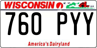 WI license plate 760PYY