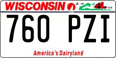 WI license plate 760PZI