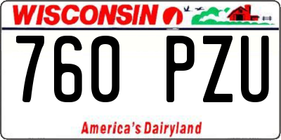 WI license plate 760PZU