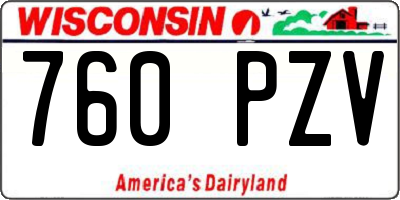 WI license plate 760PZV