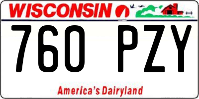WI license plate 760PZY