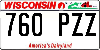 WI license plate 760PZZ