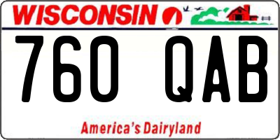 WI license plate 760QAB