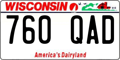 WI license plate 760QAD