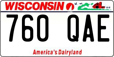WI license plate 760QAE