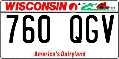 WI license plate 760QGV