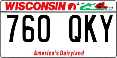 WI license plate 760QKY