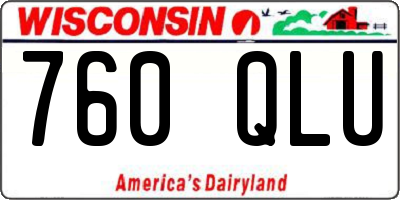 WI license plate 760QLU
