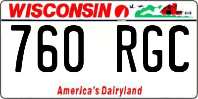 WI license plate 760RGC
