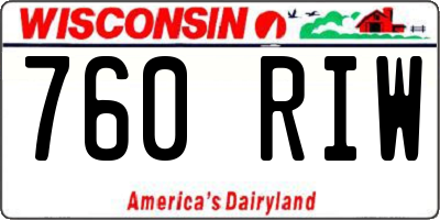 WI license plate 760RIW