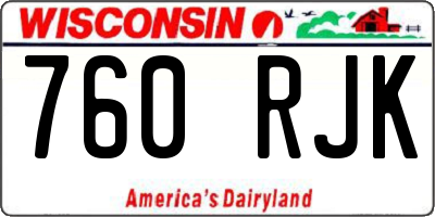 WI license plate 760RJK