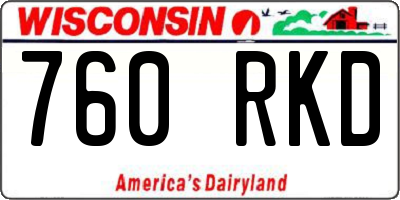 WI license plate 760RKD