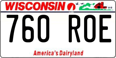 WI license plate 760ROE