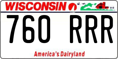 WI license plate 760RRR