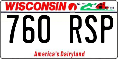 WI license plate 760RSP