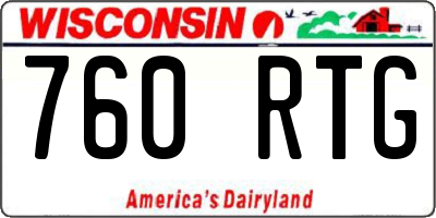 WI license plate 760RTG
