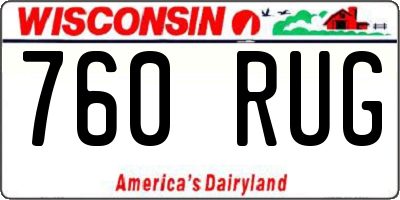 WI license plate 760RUG