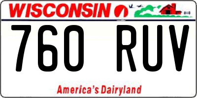 WI license plate 760RUV