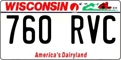 WI license plate 760RVC
