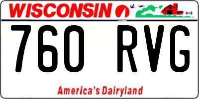 WI license plate 760RVG