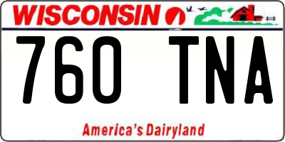 WI license plate 760TNA